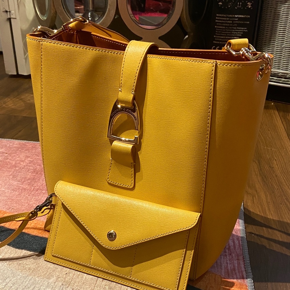 Dooney & Bourke Yellow Shoulder Bag with Pouch